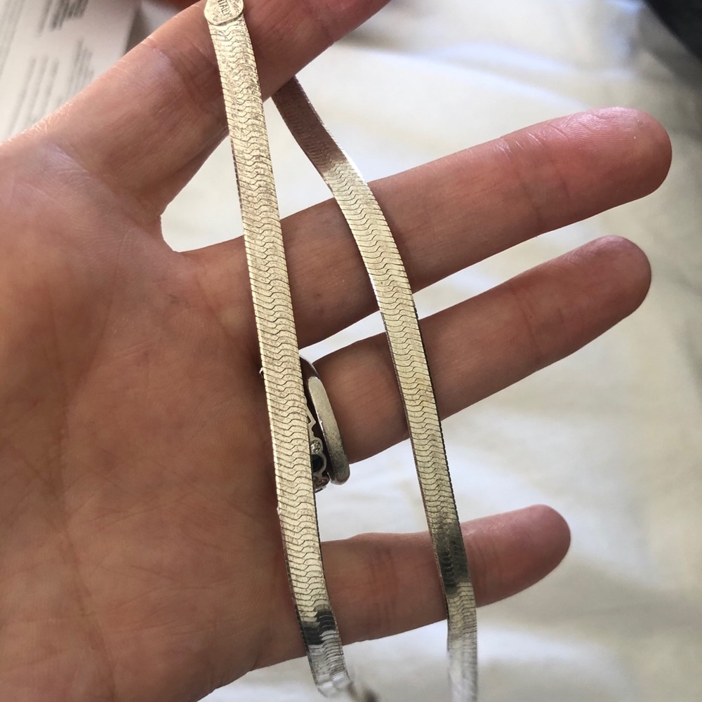 Silver snake-chain necklace